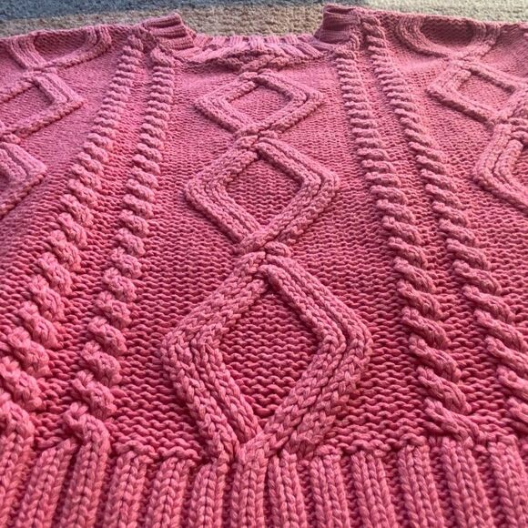 Anaya Oversized Cable Wool Princess Polly Pink Pullover Sweater - Picture 4 of 7